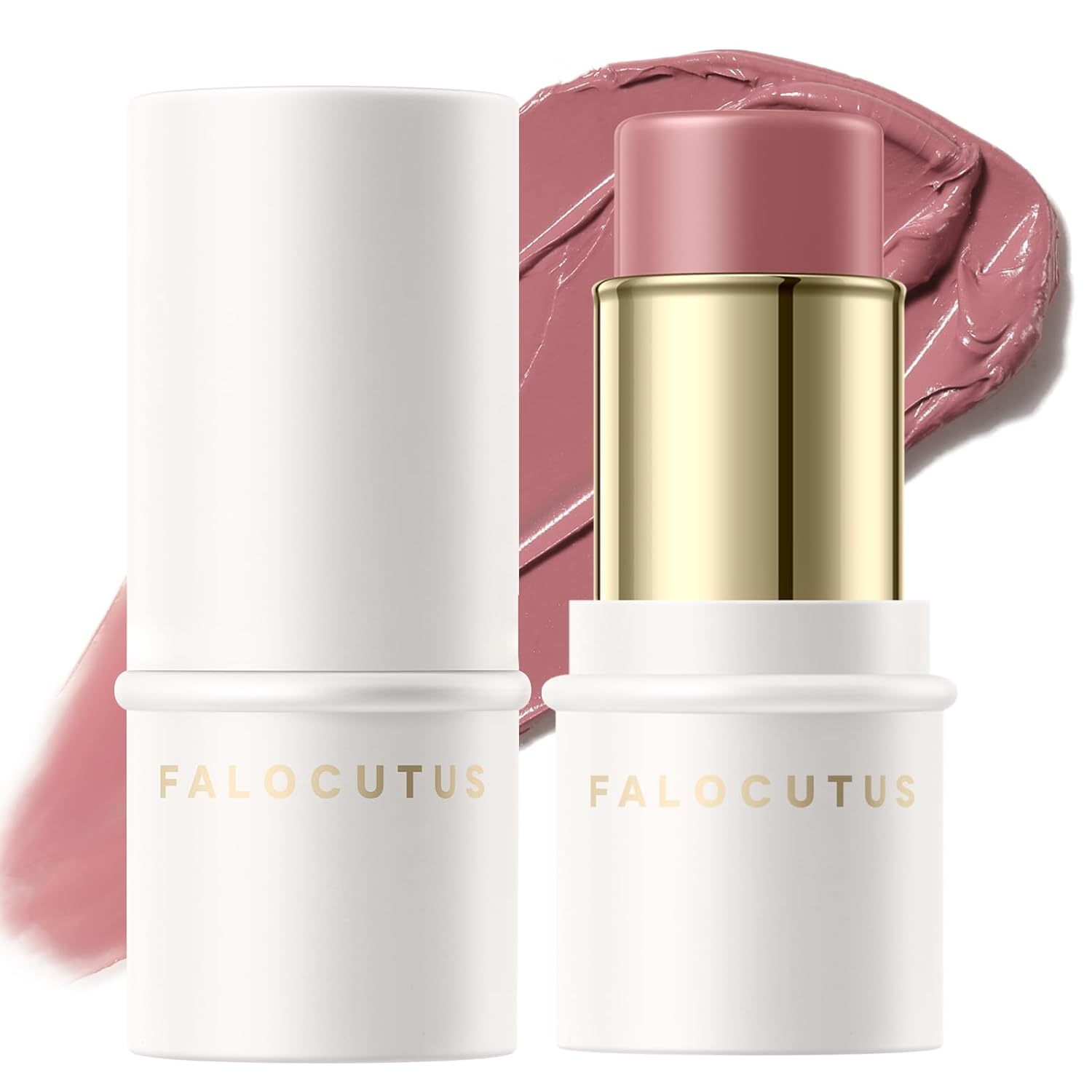 2Pcs Cream Blush Makeup Stick,Monochromatic Multi-Stick Face Blush for Cheek,Lip and Eye,Matte and Dewy Finish for Long Wearing,Easy Application.DELECTABLE