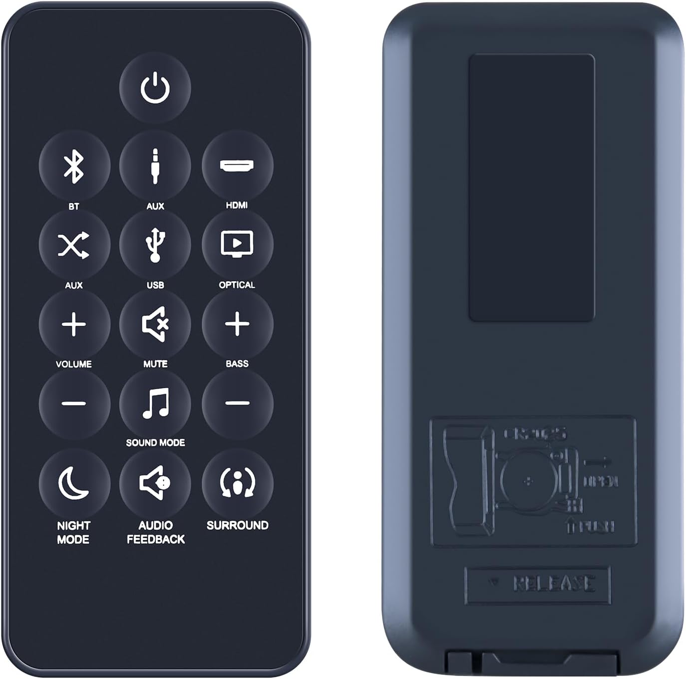 TCNOUMT Replacement Remote Control Suitible for JBL Bar Studio 2.0 Remote Control All-In-One Soundbar JBLBARSBLKAM, BT-0520 Remote Control BT0520