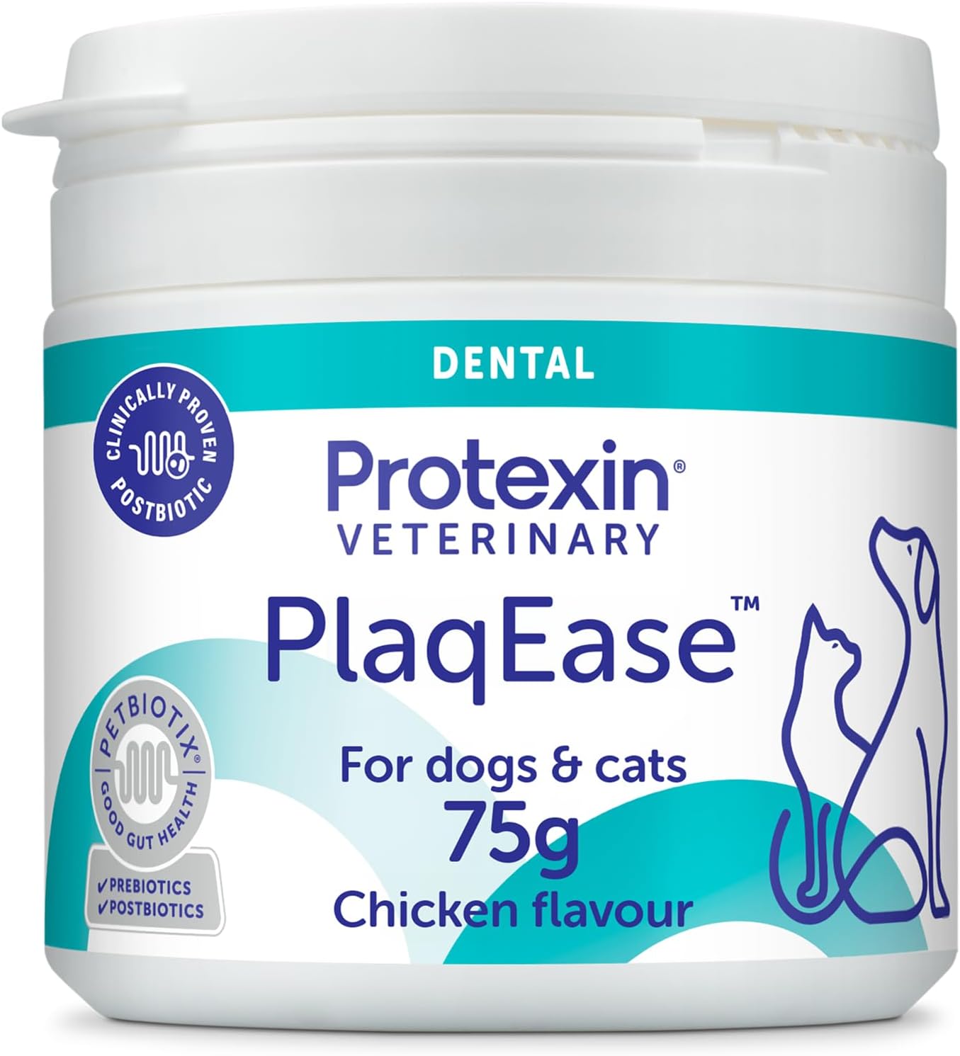 Protexin Veterinary PlaqEase Chicken Flavour Dental Powder For Dogs & Cats,75g