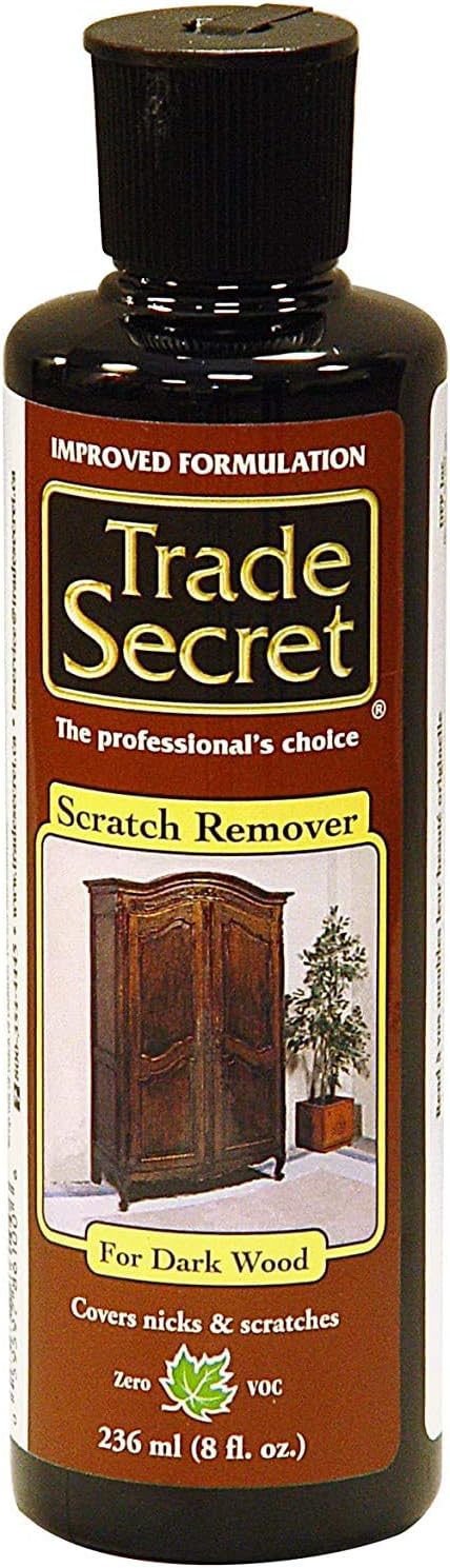 Trade Secret Scratch Concealer for Real Wood Furniture & Floors – Restores Dark Wood Scratch, Covers Nicks, Scuffs & Dogs, Cats Scratches, Marks, Minor Defects