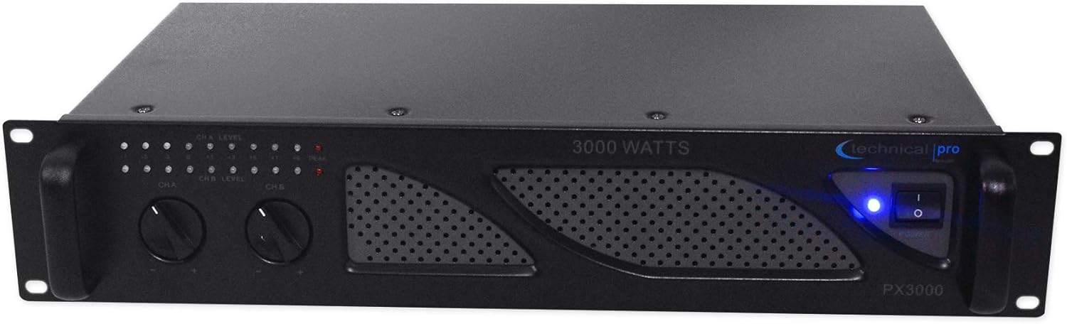 Technical Pro PX3000 Professional 2U 2-Channel 3000 Watt Power DJ Amplifier