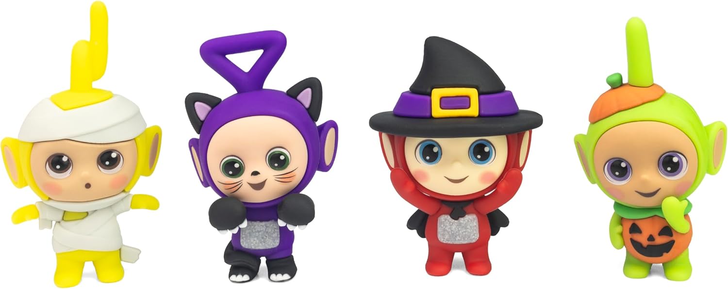 The Loyal Subjects Teletubbies Halloween 4-Pack Set with Tinky Winky, Dipsy, Po, Laa-Laa 2.5-inch Collectible Cheebee Figures