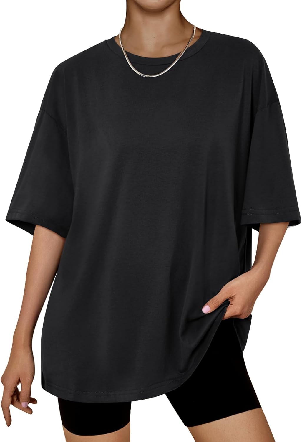 Trendy Queen Womens Oversized Summer T Shirts Fashion Workout Plus Size Tops Short Sleeve Beach Vacation Gym Clothes 2025