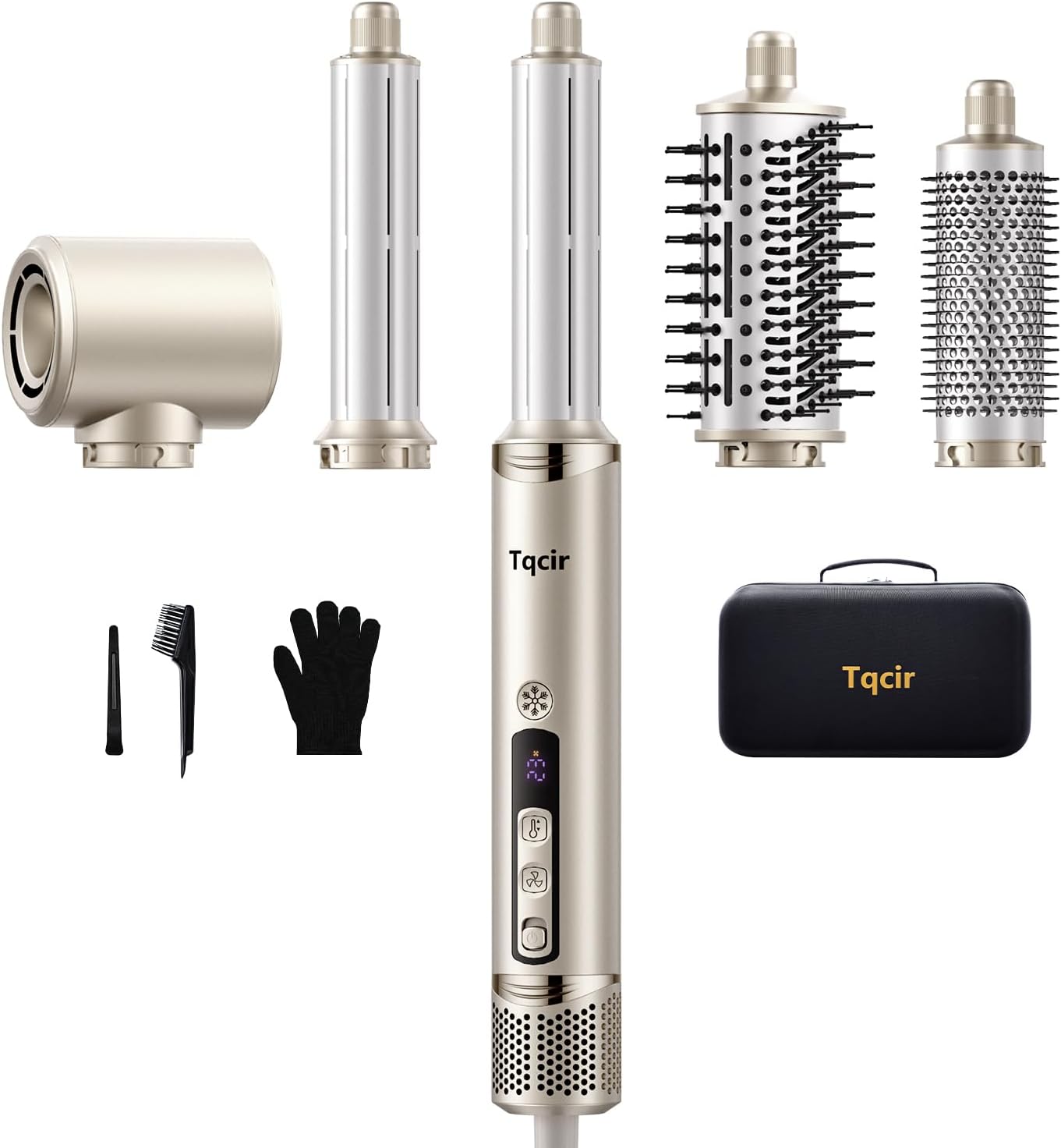 5-in-1 Professional Hair Dryer Brush, Powerful Multi-Styler with Auto-Wrap Curlers, Fast Drying Curling Straightening Volumizing Without Heat Damage, Storage Case Best Gift for Girl/Women