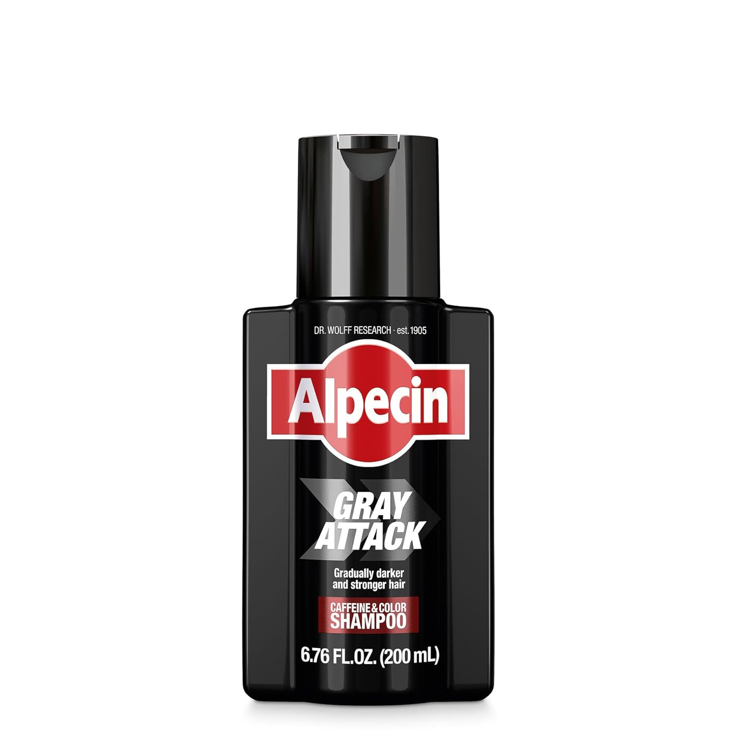 Alpecin Gray Attack Caffeine & Color Shampoo for Men 6.76 Fl Oz | Gradually Darker and Stronger Hair | Natural Looking Color Effect for Less Grays | Leaves Hair Feeling Stronger