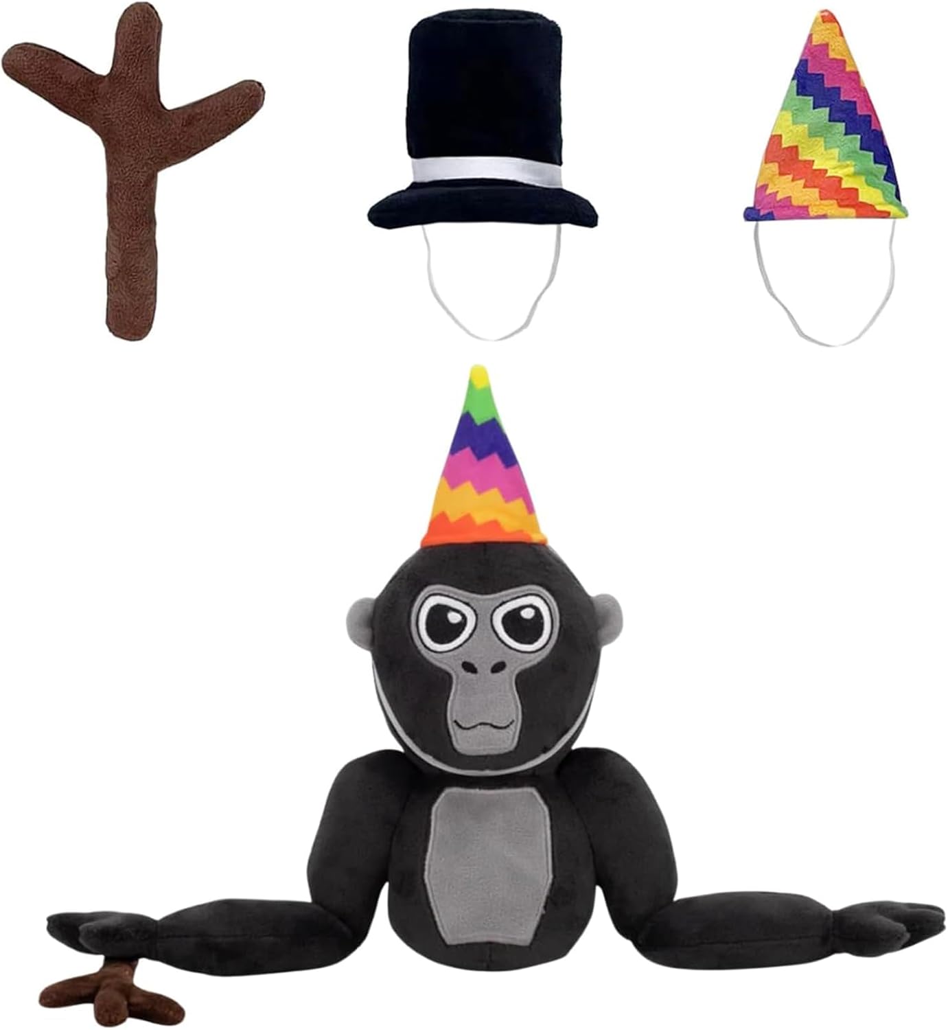 Gorilla Tag Plush, Gorilla Tag Toys with 2 Hats and 1 Branch Scepter, Soft Stuffed Animal for Boys and Girls, Fans and Game Lovers, Great Gift for Kids, 20cm x 25cm Plush Doll