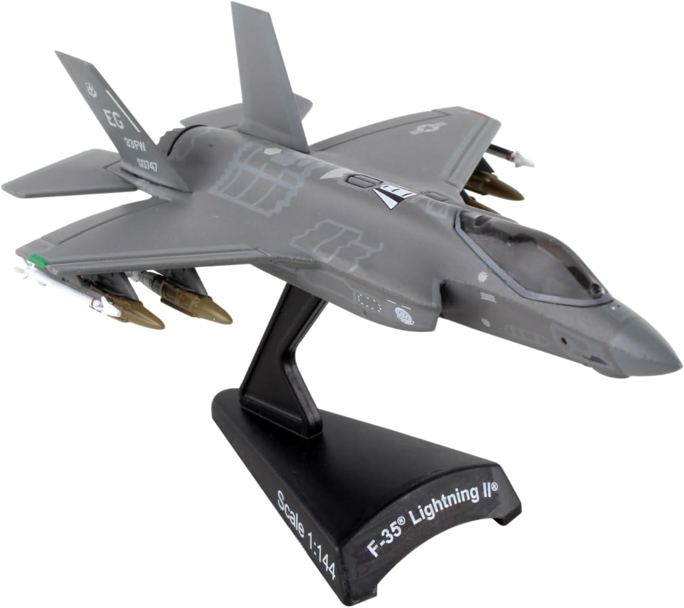 Daron F-35® Lightning II® USAF AF08-0747 Die-Cast Model – 1:144 Scale Stealth Multi-Role Fighter Replica with Display Stand, Highly Detailed, 4.1” Length x 2.8” Wingspan, Adult Collectible Ages 14+