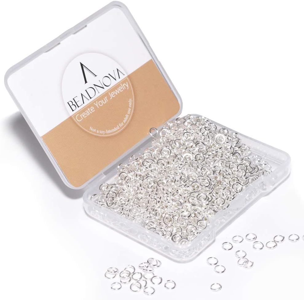 BEADNOVA 4mm Silver Jump Rings for Jewelry Making Open Jump Rings for Keychains and Necklace Repair (300Pcs)
