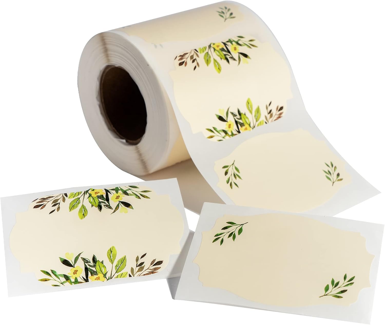 MONEST Waterproof & Oil Resistant Jar & Lid Stickers - Pantry/Canning, Spice & Bottle Labels (Floral 3x2)