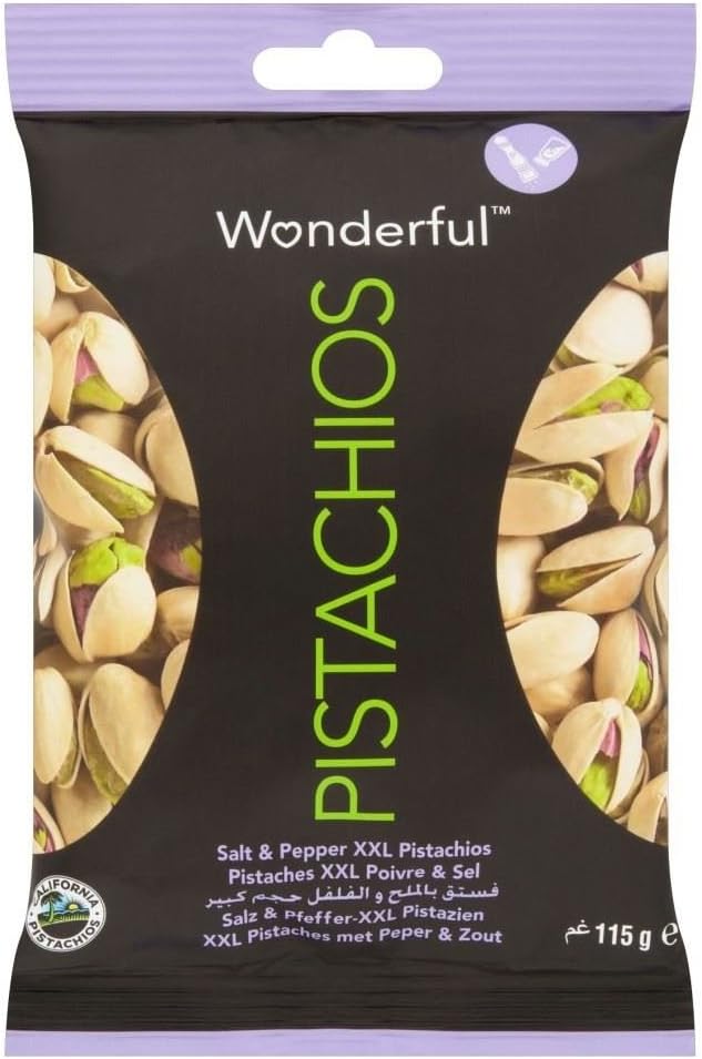 Wonderful XXL Pistachios - Salt & Pepper (115g) - Pack of 2