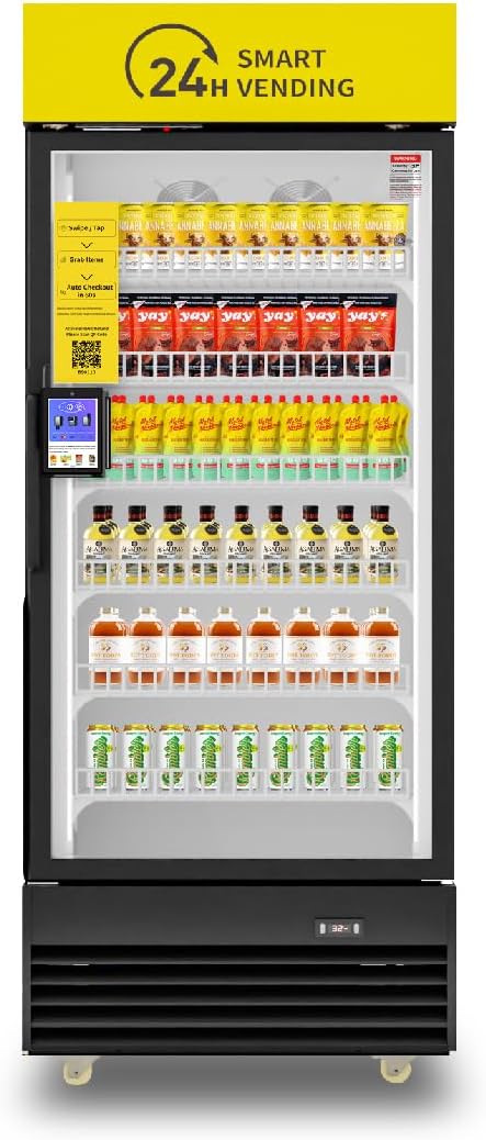 Vending Machine - DC-542D Combo Smart Refrigerated Beverage with Touch Card Reader, 6-Layer Large Capacity (406 Bottle) for Business, Gyms, Shopping Mall, Office, School
