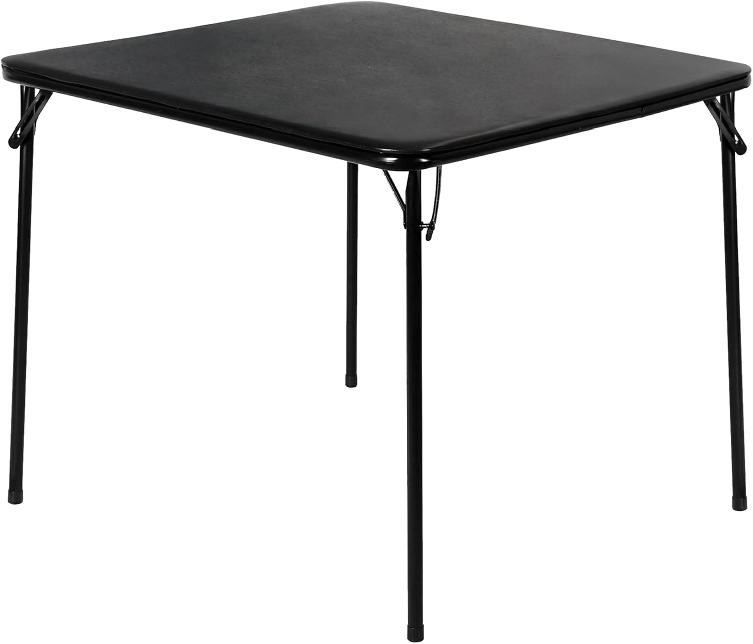 VECELO 34'' Folding Table with Black PU Padded Tabletop, Portable Multifunctional for Indoor/Outdoor, Home, Parties, Picnics, and Games, 1 Piece