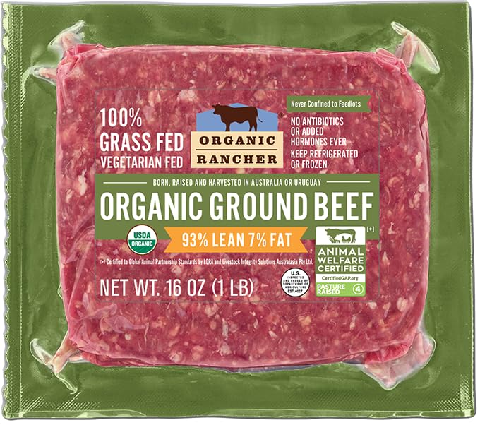 Organic Rancher Organic Ground Beef 93% Lean 7% Fat, 16 Ounce