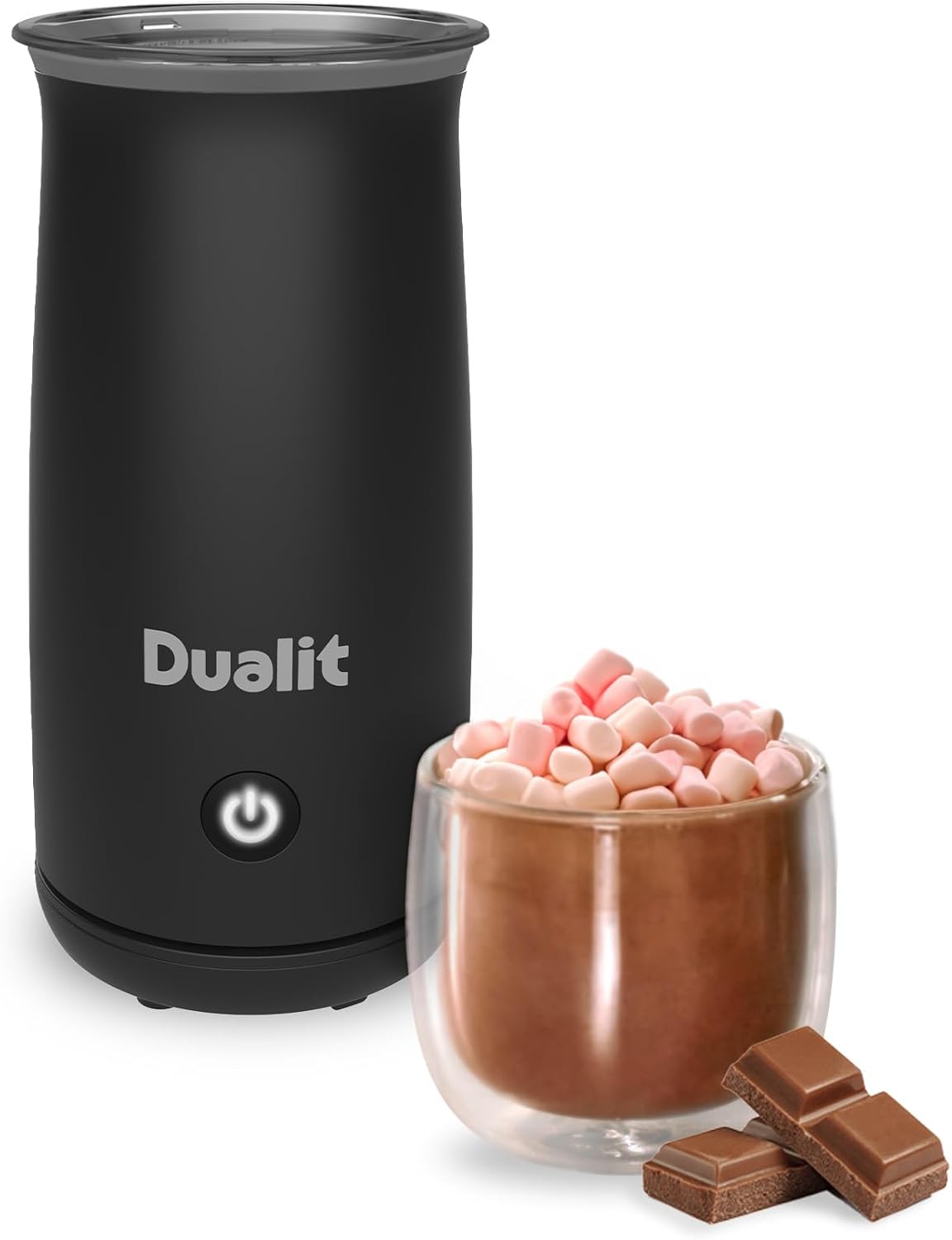 Dualit Hot Chocolate Maker & Milk Frother - 340ml Capacity - Ideal for Flat Whites, hot Chocolates, cappuccinos Lattes and More - One Touch Operation - Removable Whisk for Easy Cleaning – Cordless