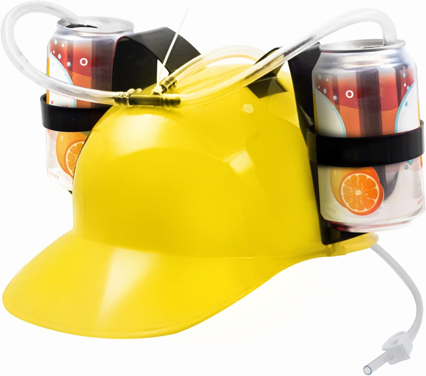 NOVELTY PLACE Drinking Helmet - Can Holder Drinker Hat Cap with Straw for Beer and Soda - Party Fun