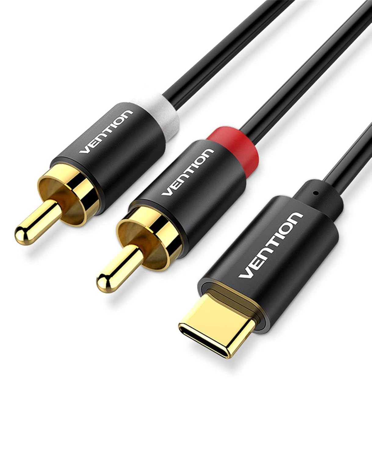 VENTION USB C to 2 RCA Audio Cable, 6.6ft Type-C to RCA Male to Male Y RCA Splitter, 2RCA Jack USB-C Audio Cable for iPhone 15 Series, Samsung S24/23 Ultra, Home Theater, DVD, Speaker