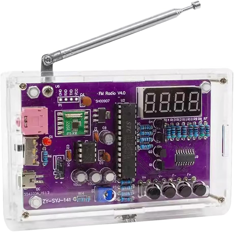 DAJILI FM Radio Kit Soldering Practice Kits, Electronics Kit with 2 Power Modes FM 87-108MHz EK1989, DIY Electronic Project Kit, Soldering Learning Teaching and Hobbies for Beginners Adults Kids