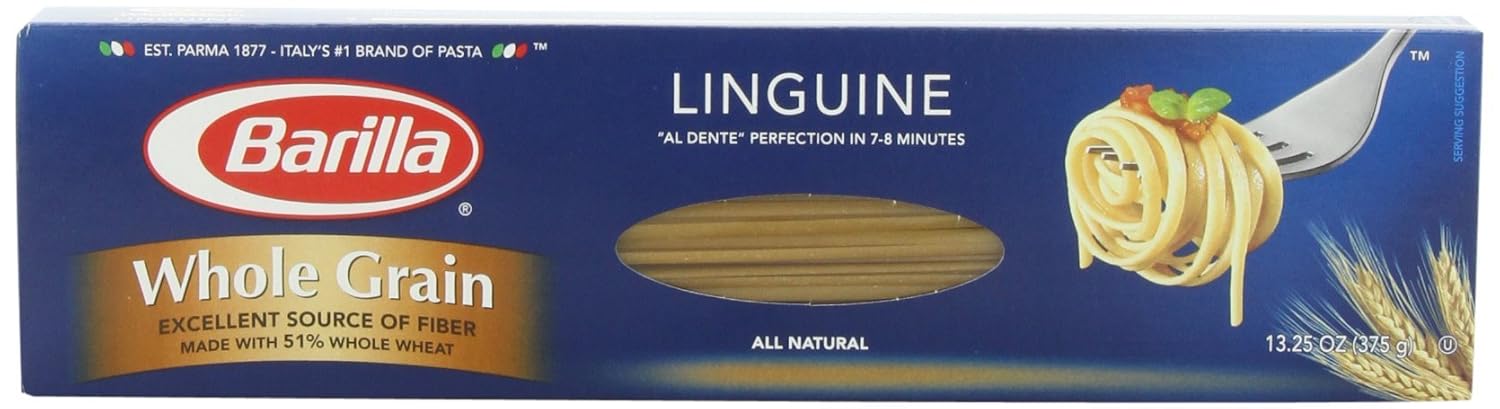 Barilla Whole Grain Linguine Pasta 13.25 Oz (Pack of 4)