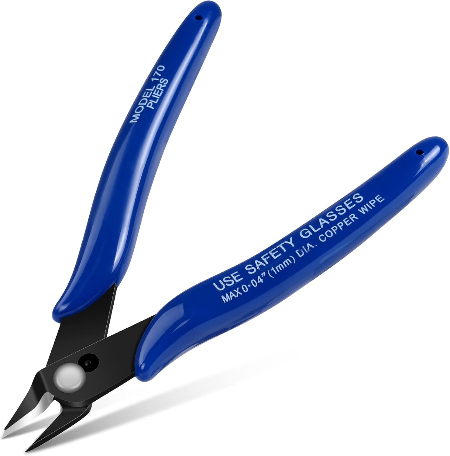 Ainiv 1PC Micro Wire Cutter, Spring-Loaded Side Cutting Pliers Flush Cutters, Precision Diagonal Cutting Pliers in CRV Steel, Wire Snips for Electrical, Homes, Craft, Jewellery, 3D Print Models-Blue
