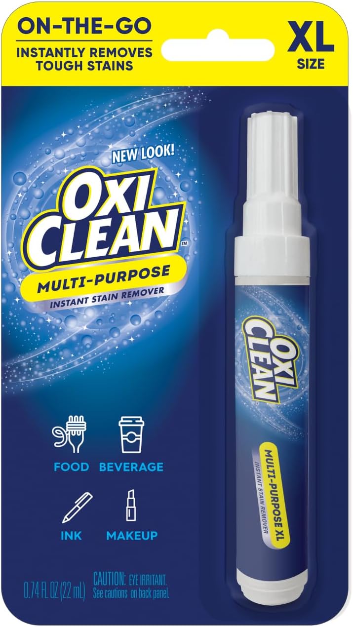 OxiClean On The Go Stain Remover Pen, 0.74 Fl Oz – Instant Travel Stain Cleaner for Clothes, Food, Wine, Coffee, Makeup, Portable & Easy Use