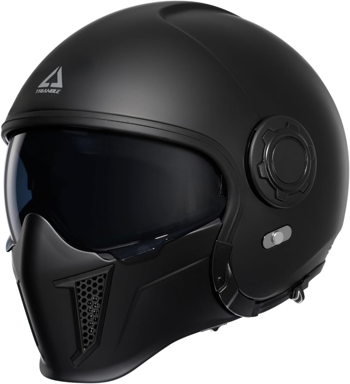 TRIANGLE Full Face Motorcycle Helmets,Off-Road Motocross Helmet for Men & Women,Dual Visor with Internal Tinted Sunshield,Open Face 3/4 Adult Racing Helmet DOT Approved(Black,L)