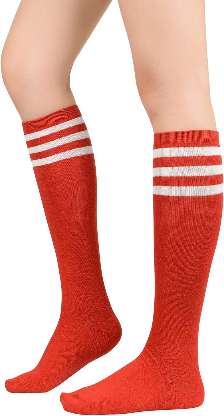 Zando Women's Sports Stockings Knee Socks Athletic Socks Fashion Casual Sportswear Long Socks Solid Color Stripes