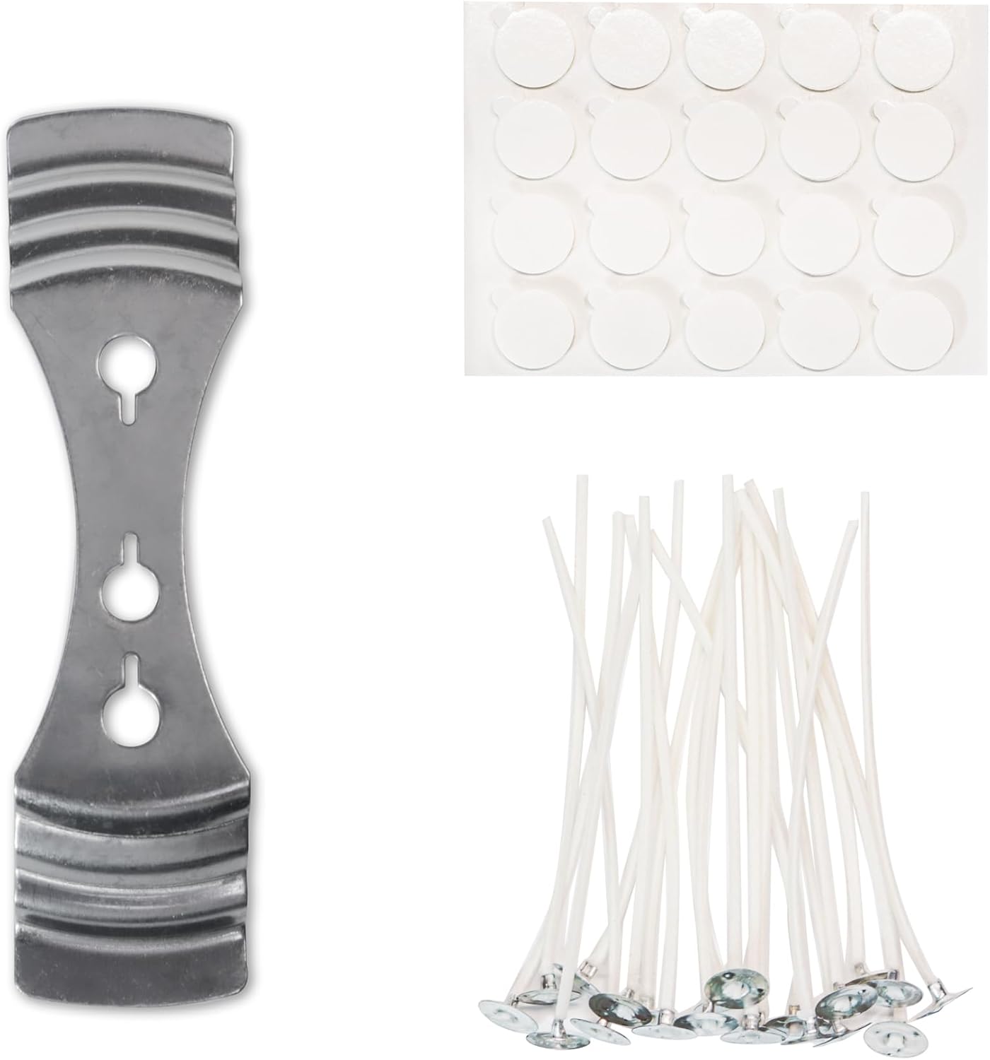 Candle Wicks for Candle Making with 10CM Pre-Waxed Cotton Wicks and Wick Stickers, Wick Centering Device