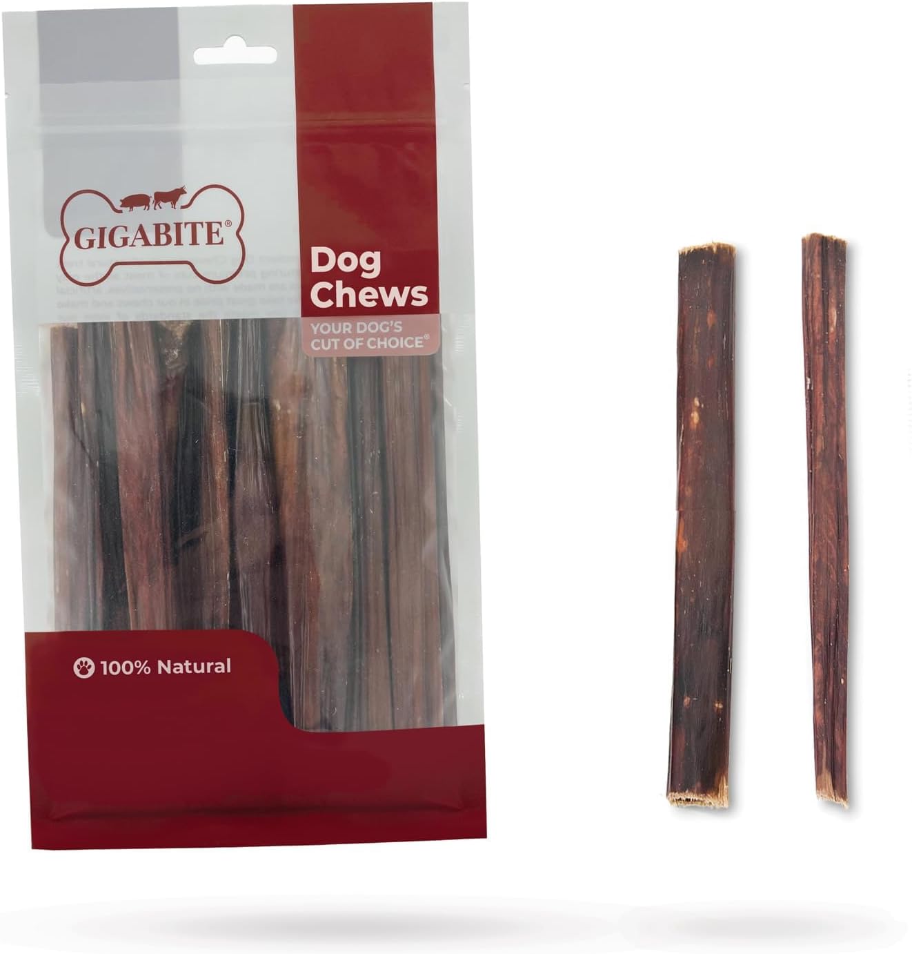 Best Pet Supplies GigaBite 6 Inch Beef Gullet Jerky Sticks (20 Pack) - All Natural, Free Range Beef Esophagus Stick Dog Treat