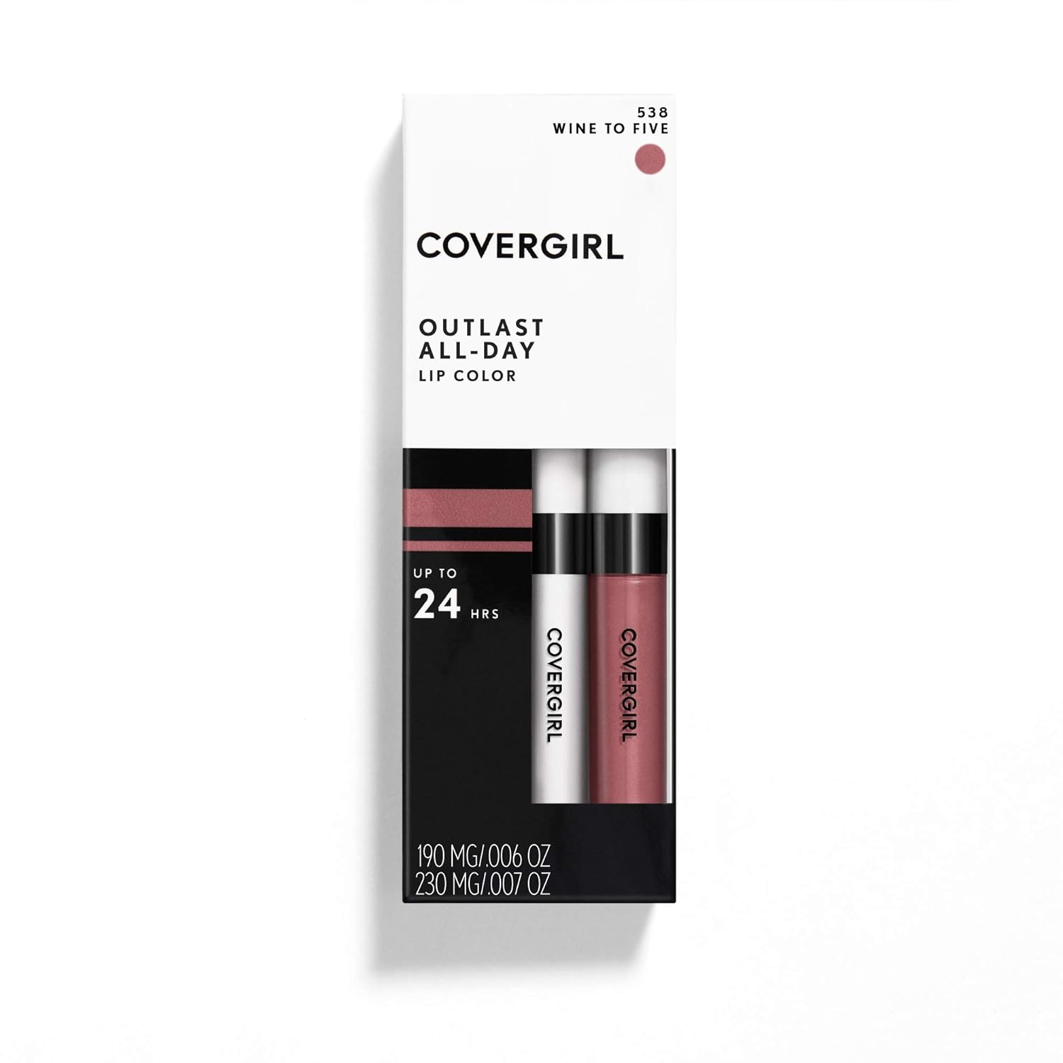COVERGIRL Outlast All-day Moisturizing Lip Color, Wine To Five, 2 Count (Pack of 1)