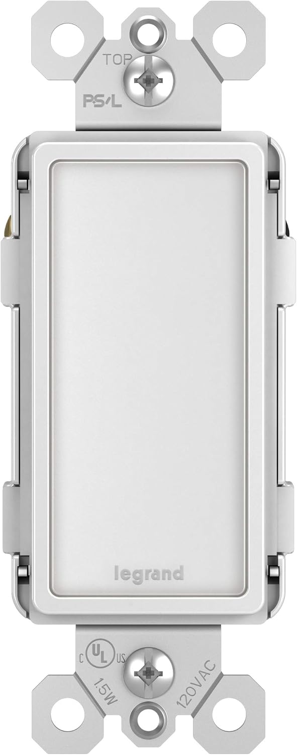Legrand radiant NTLFULLWCC6 Full Adjustable LED Night Light Outlet, For Hallways and Stairs, Optional Louver, White (1 Count)