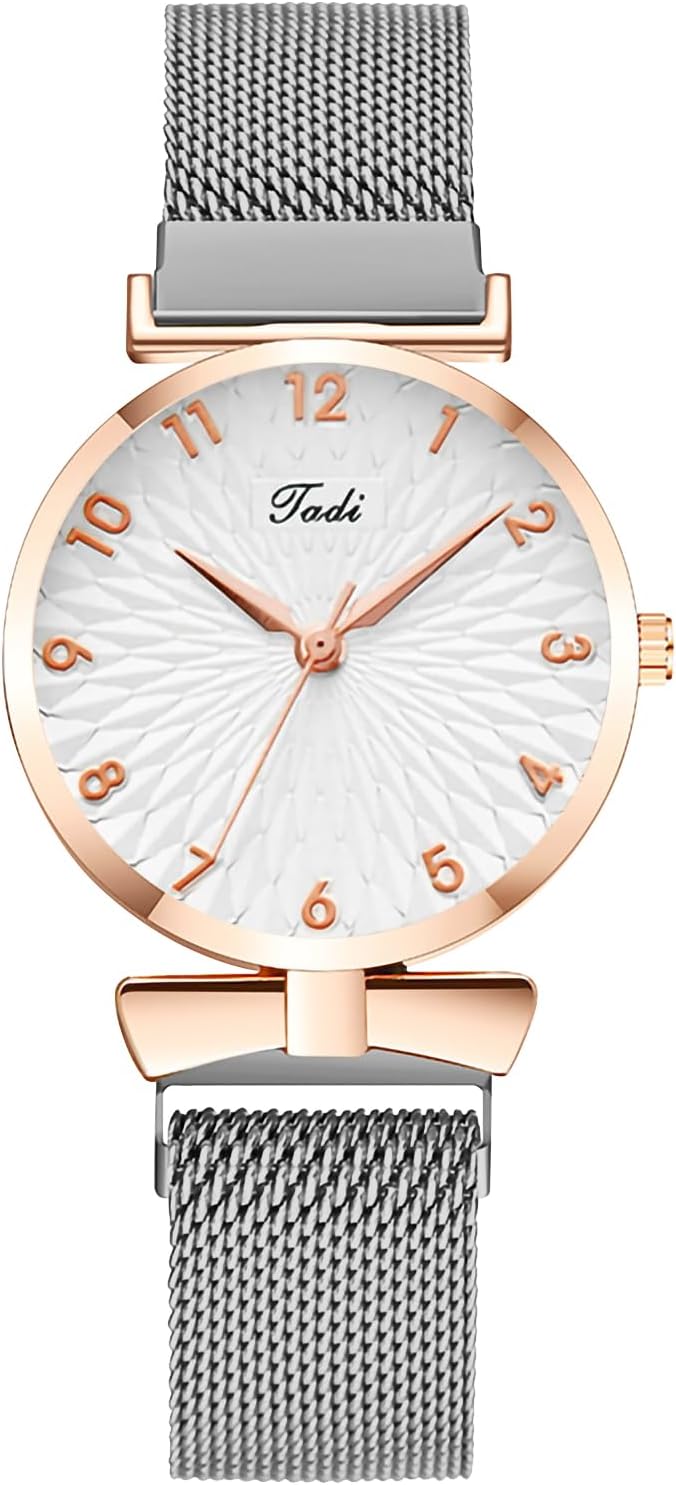 OFFCUP Women's Quartz Watch, Big Dial Stainless Steel Mesh Strap Casual Ladies Watch, Ultra Thin Easy Read Fashion Dress Wrist Watches for Women Ladies Girls