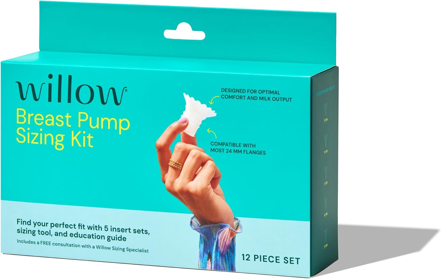 Willow Flange Sizing Kit - Breast Pump Sizing Kit for Willow Go & Wave