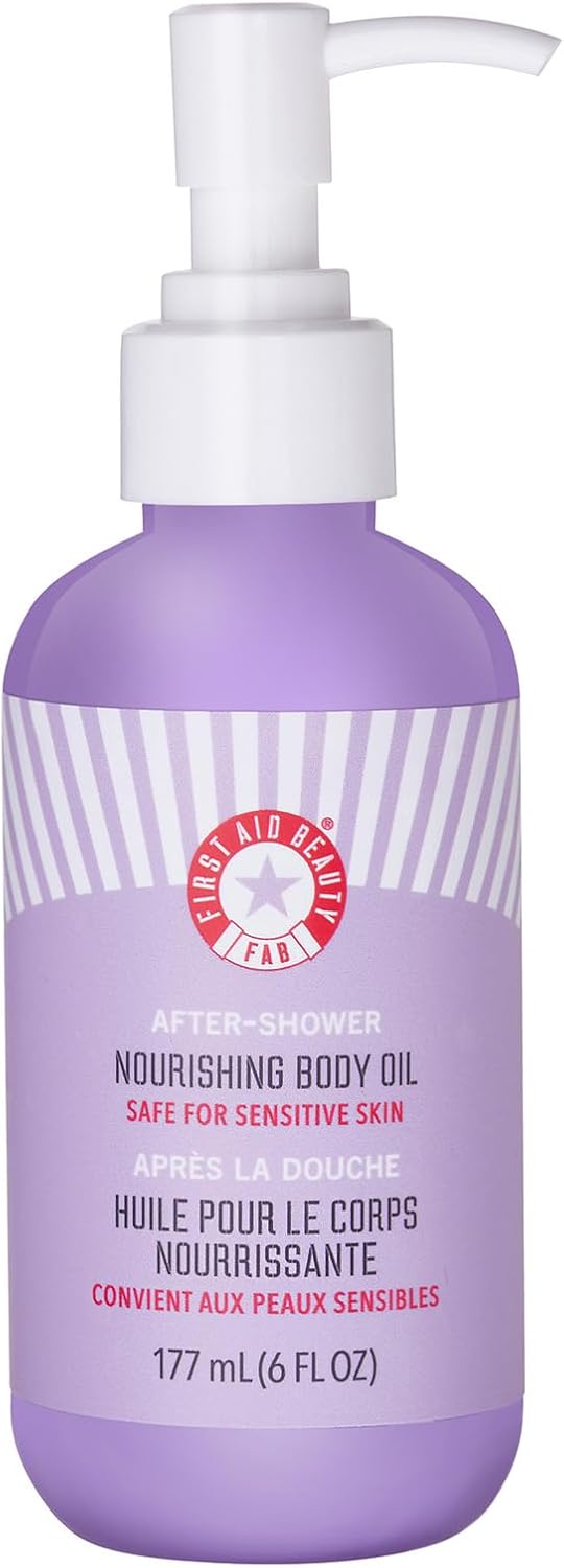 First Aid Beauty - After-Shower Nourishing Body Oil, Hydrates Skin & Locks In Moisture with Skin-Loving Lipids Jojoba Seed and Grapeseed Oil, Safe for Sensitive Skin, 177 mL