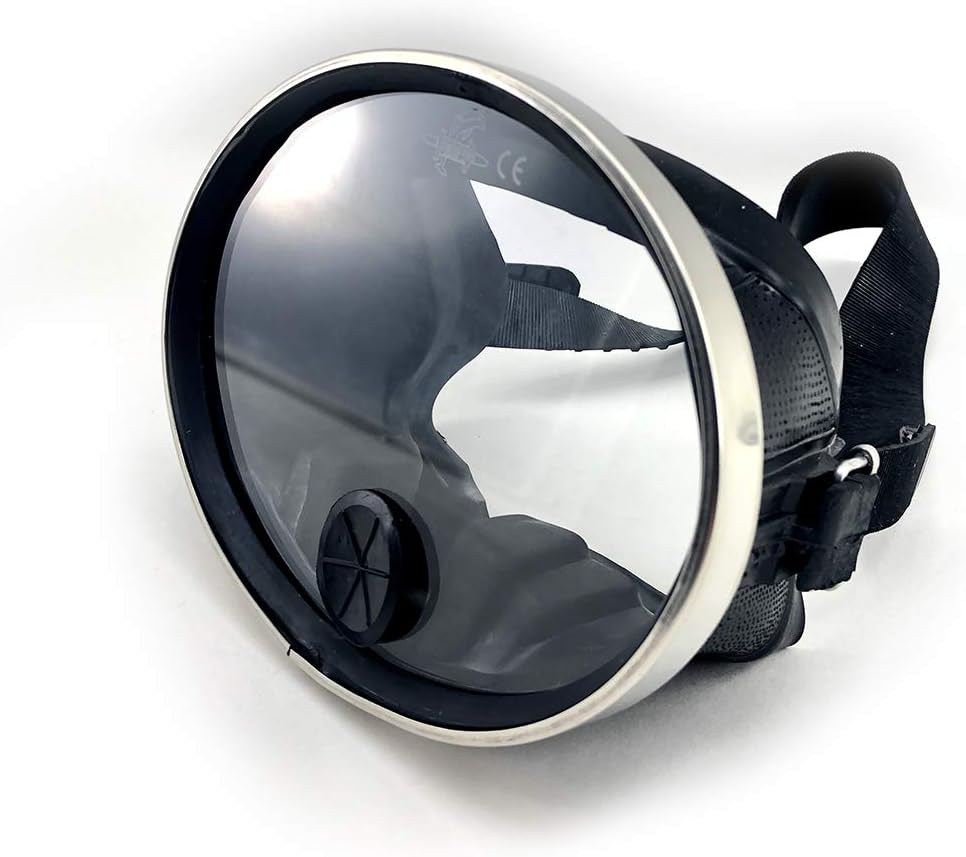 Classic Retro Round Glass Rubber Dive Mask with Purge Valve - Ideal for Scuba and Underwater Photography