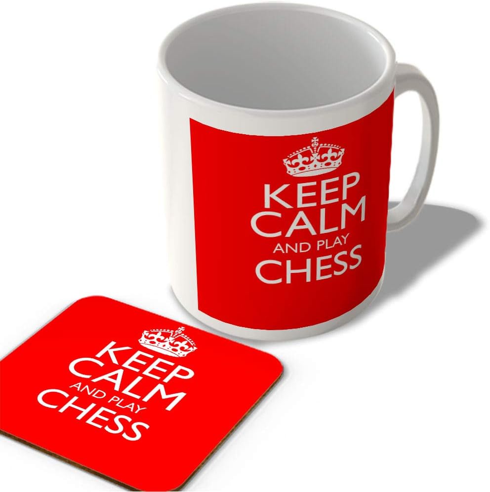 McMug - Keep Calm and Play Chess - Mug and Coaster Set, Ceramic, 11fl.oz.