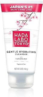 Hada Labo Tokyo Gentle Hydrating Foaming Facial Cleanser, Fragrance-Free Sensitive Skin Face Wash with Hyaluronic Acid and Conditioning Agents Soften Skin, Locks In Moisture, 5.0 Oz