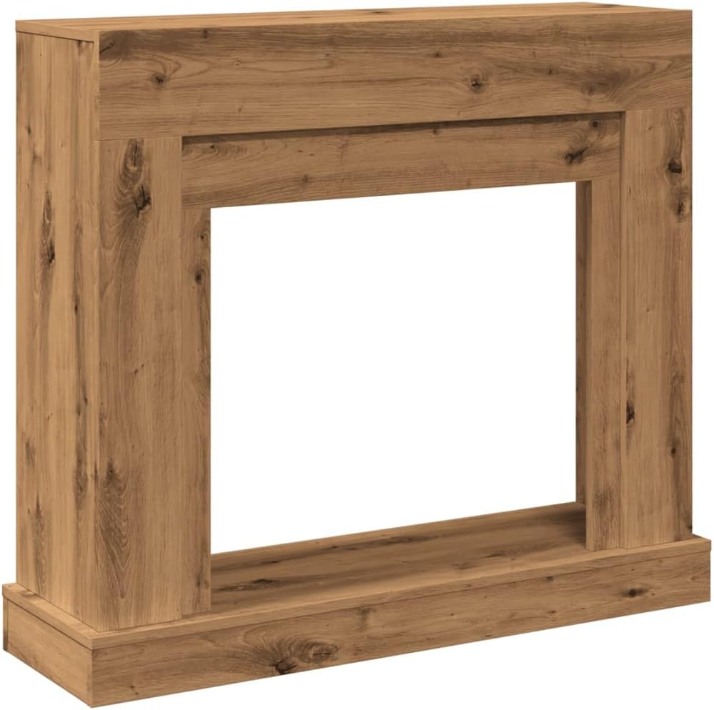 vidaXL Fireplace Surround Mantel - Engineered Wood - Artisan Oak - 100x30x87.5 cm - LED Flame Compatible - Home Decoration Shelf