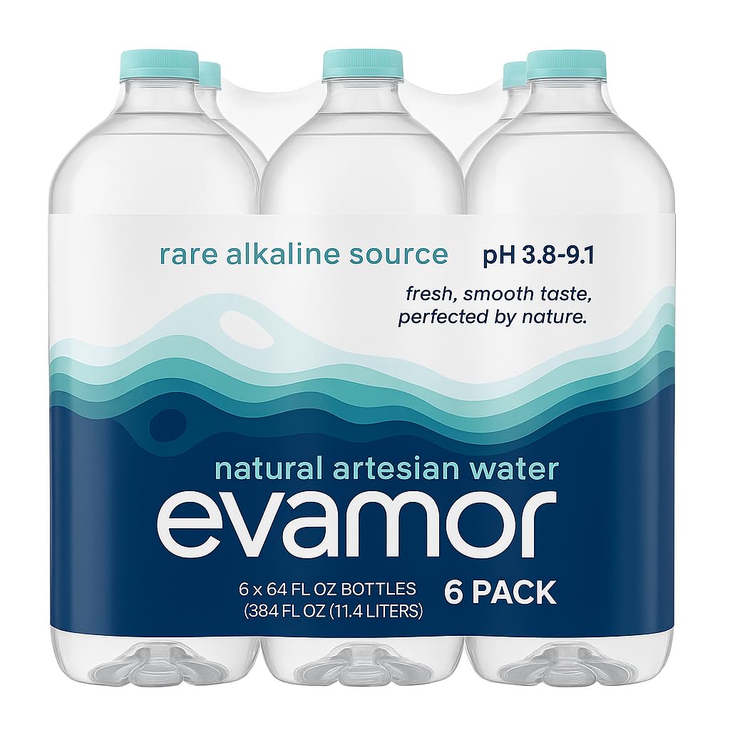 EVAMOR Artesian Bottled Water - Single Source, Naturally Alkaline and Full of Electrolytes for Hydration and Health, 384 Fl Oz