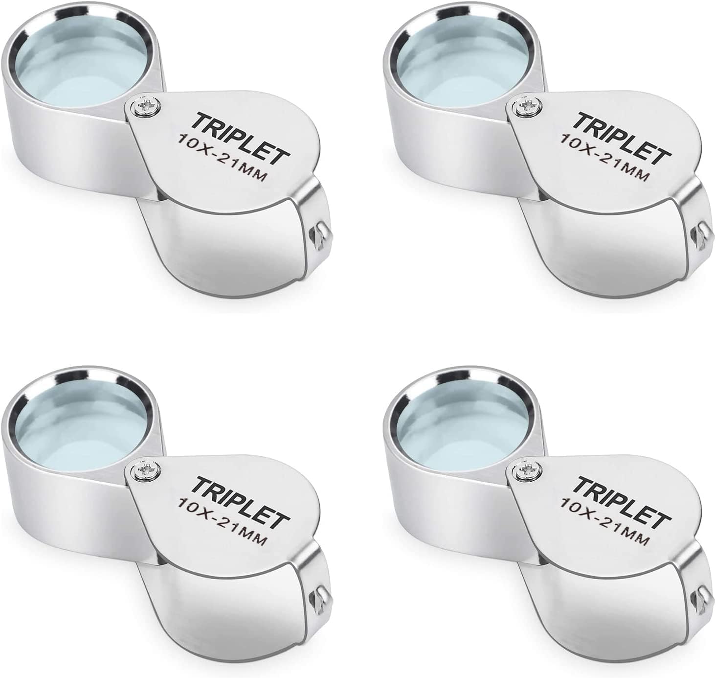 Jewelry Magnifying Glass 4 Pieces 10X Jewelry Diamond Triplet Jewelers Eye Loupe Magnifier Magnifying Glass