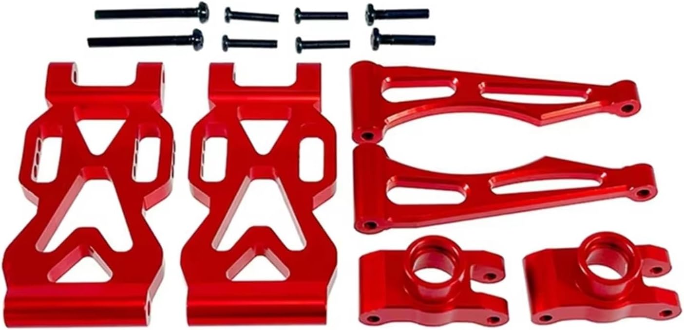 RC Car Accessories Compatible With SCY 1/16 Remote Control Car Upgrade Accessories High For Speed Metal Rear For Up And Down Sway Arms(L/R) Set Kit(Red)