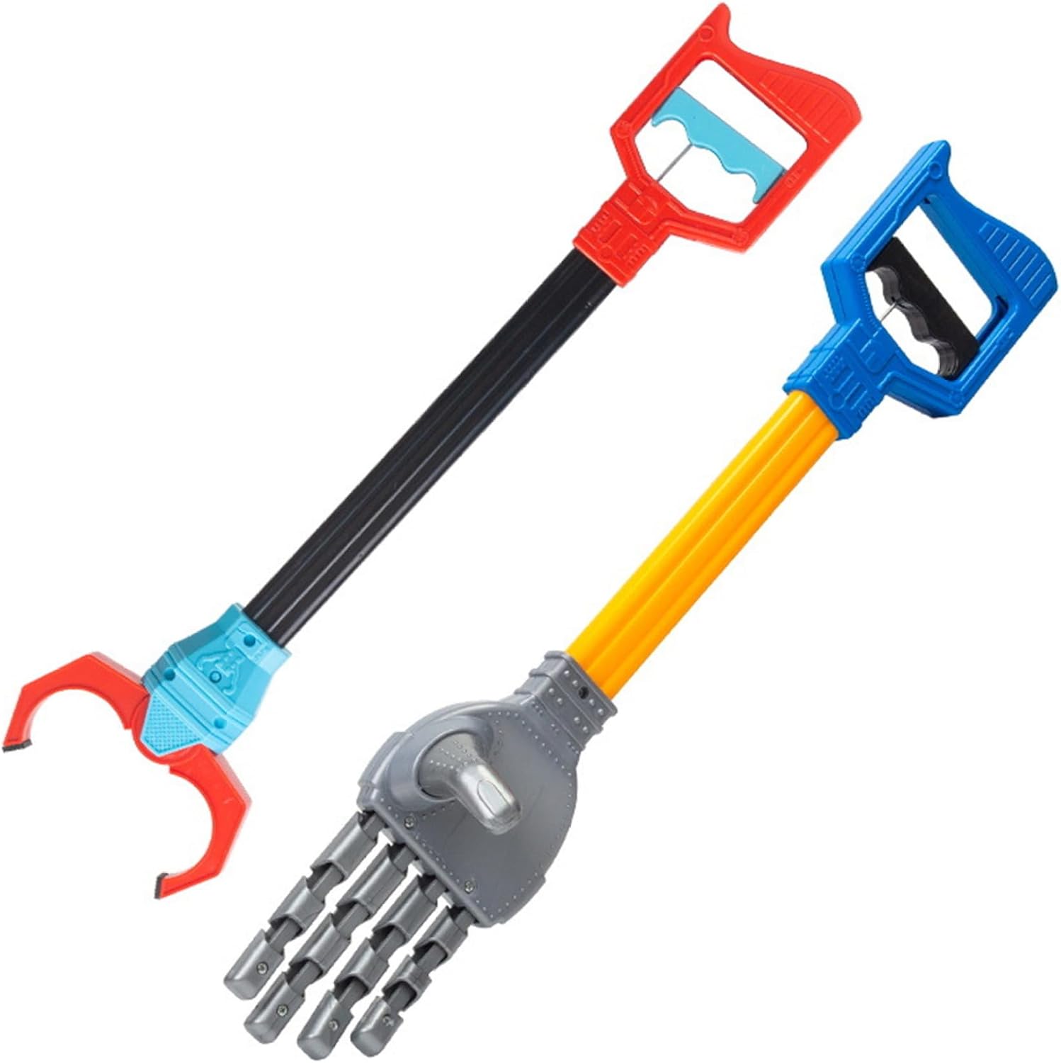 Ssguopte 2Pcs Toy Grabber Claw for Kids Ergonomic Robot Hand with Handle Shatter-Resistant Robot Claw Plastic Grabber Reacher Tool for Toy, Bottle, Trash