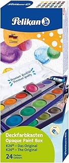 Pelikan Opaque Watercolor Paint Set, 24 Colors Plus Chinese White Tube (720862)