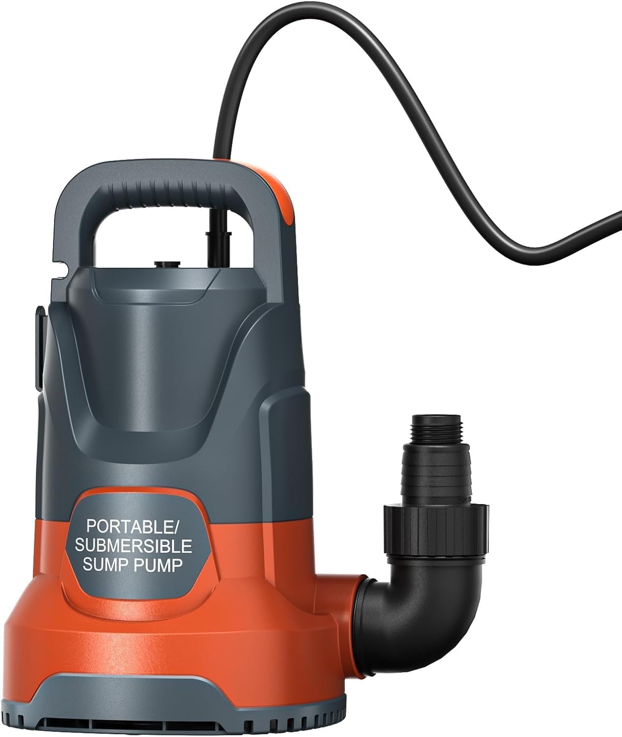 Sump Pump 1HP 4500 GPH Submersible Water Pump Portable Transfer Water Pump Utility Pump for Pool Patio Draining Basement(orange)