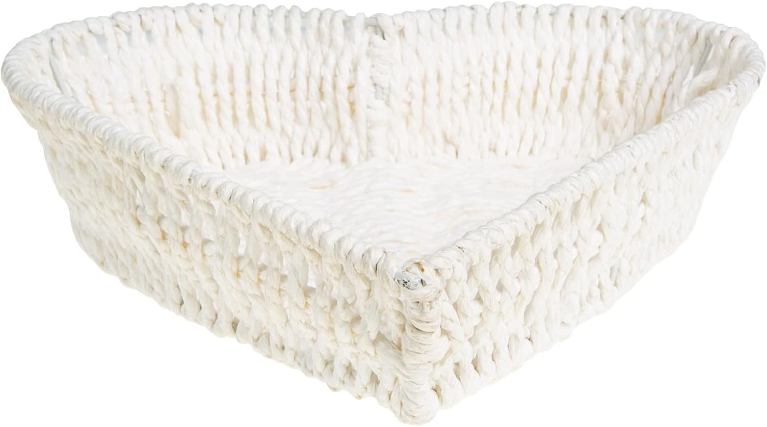 Zerodeko Heart Shaped Fruit Plate Stylish Desktop Storage Basket for Home for Organizing Fruits Vegetables and Snacks Made from Woven Paper String