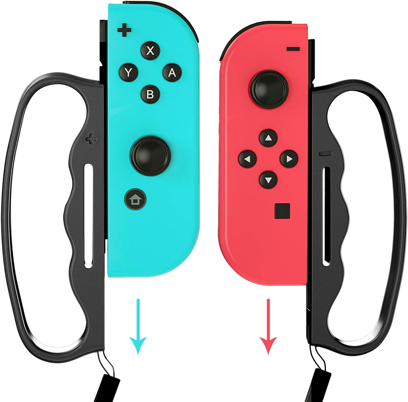 ECHZOVE Grip for Switch Fitness Boxing, Handle for Nintendo Switch Boxing - 2 Packs (Black)