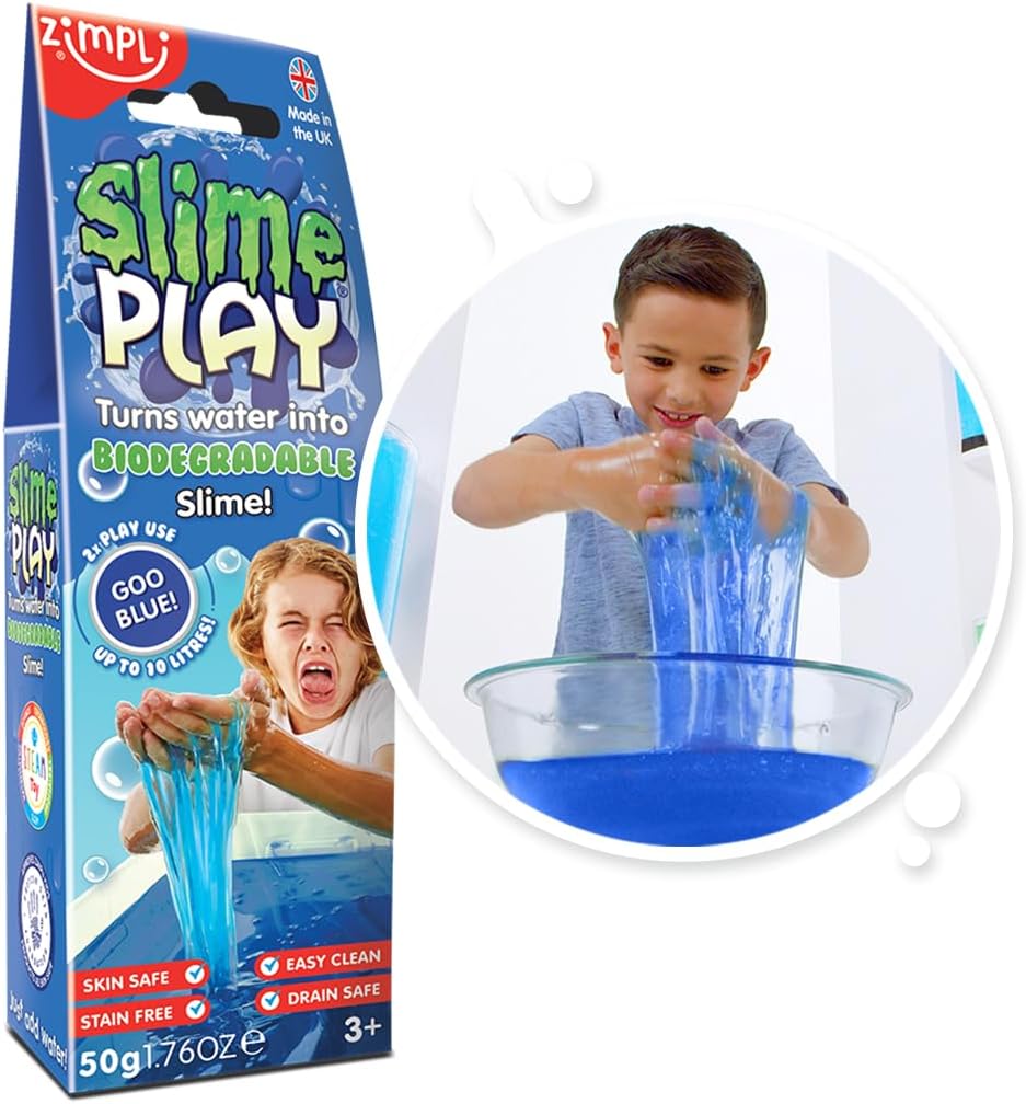 Slime Play Blue from Zimpli Kids Age 3+, Magically turns water into gooey, colourful slime, Early Development & Activity Toy for Children, Educational Gift for Boys & Girls