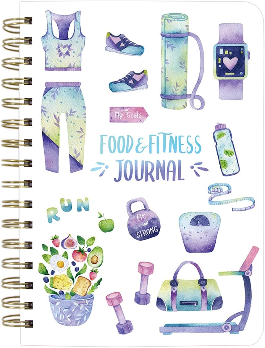 ceiba tree Food and Fitness Meal Workout Journal Diary Wellness Log Notebook Planner Weight Loss Diet Exercise Training Health Tracker 6.1" x 8.5" Hard Cover