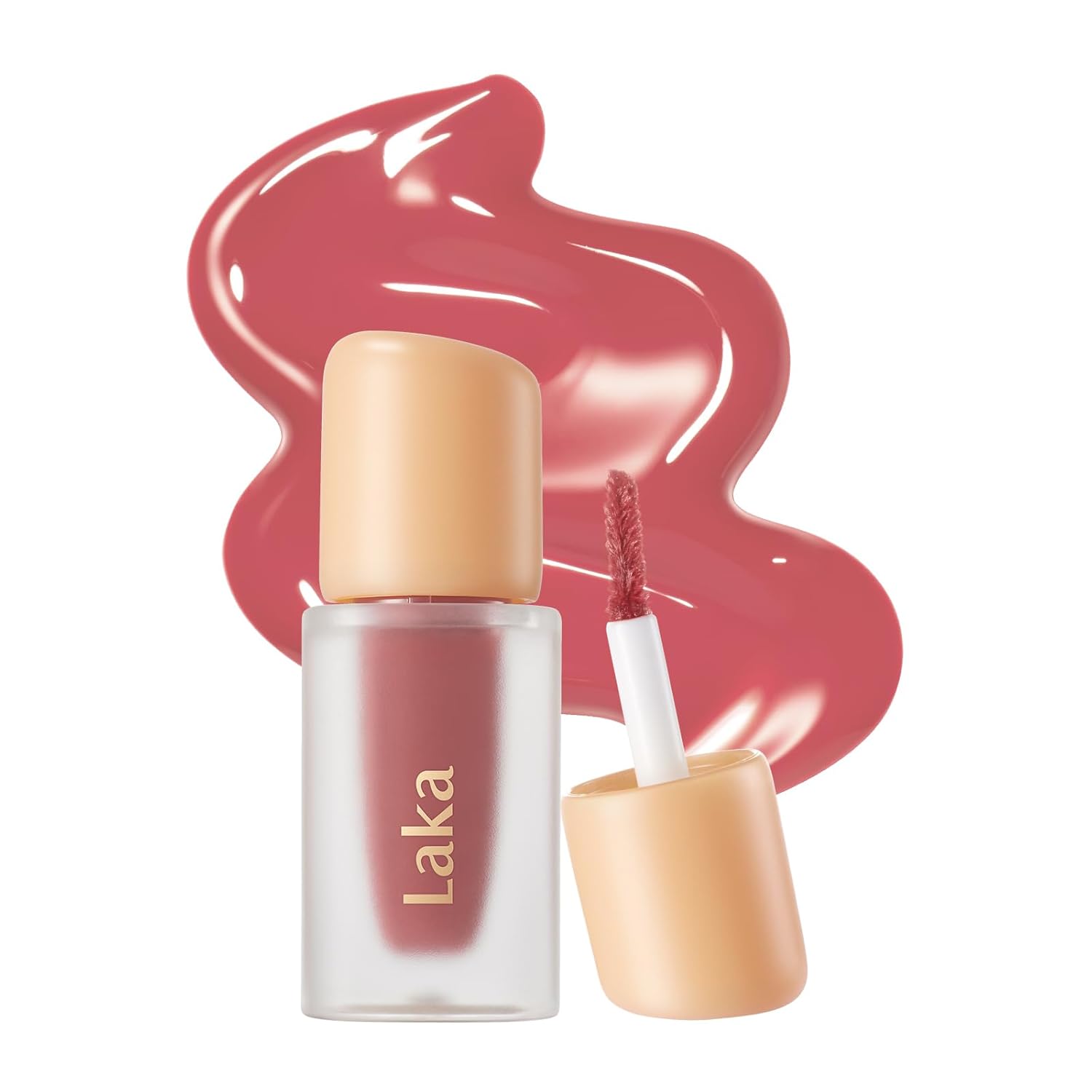 Laka Fruity Glam Lip Tint Mini, Glowing Lip Stain with Wide Color Spectrum, Hydrating & Lightweight Texture, Long-Lasting Bold Stain, Non-Sticky, Vegan, K-Beauty (103 Humming)