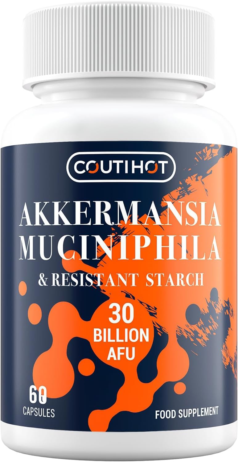 Akkermansia Muciniphila Probiotic, 30 Billion AFU, Gut-Friendly Formula with GLP-1 Relevance, Metabolism & Gut Lining Focus, 60 Capsules