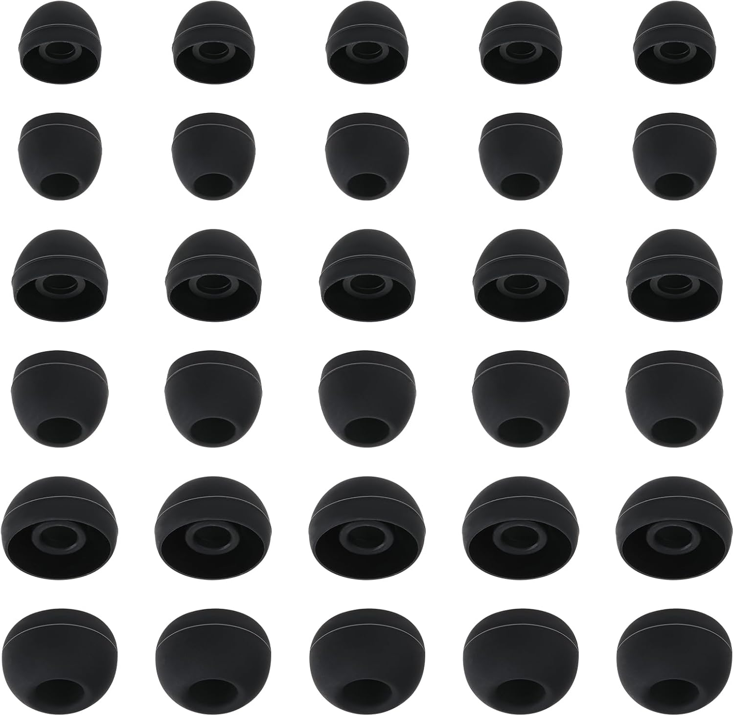 30Pcs Silicone Replacement Earbud Covers Fit Most Earphones Ear Tips(Inner Hole 4mm -6.5mm) Black Ears Cushion Earbuds for in- Ear Headphones Tips Replacement Kit